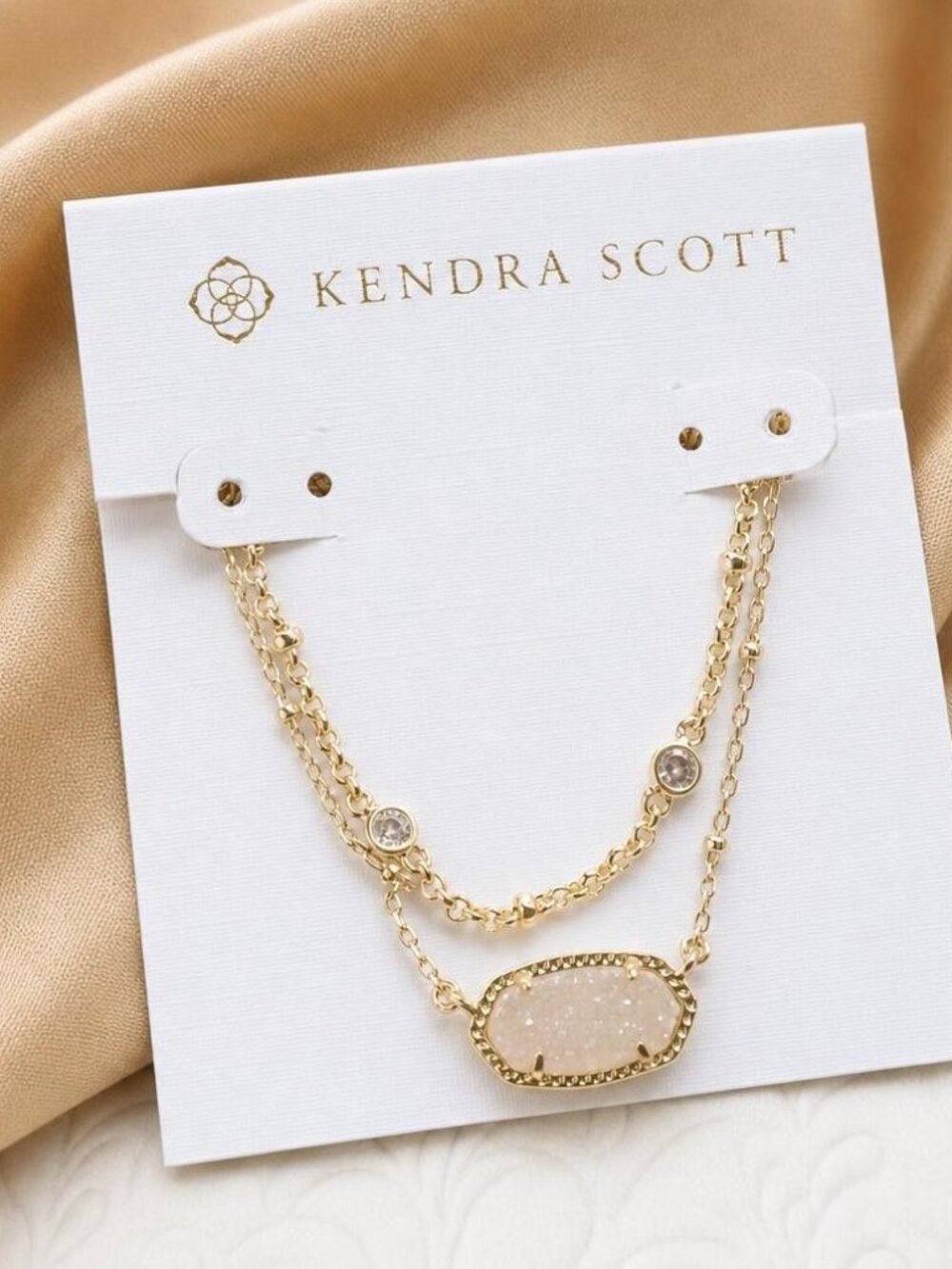 Kendra Scott Elisa Gold Iridescent Drusy Necklace